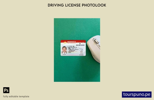 listo para imprimir licencia de conducir de Indonesia ( presente) plantilla FRON